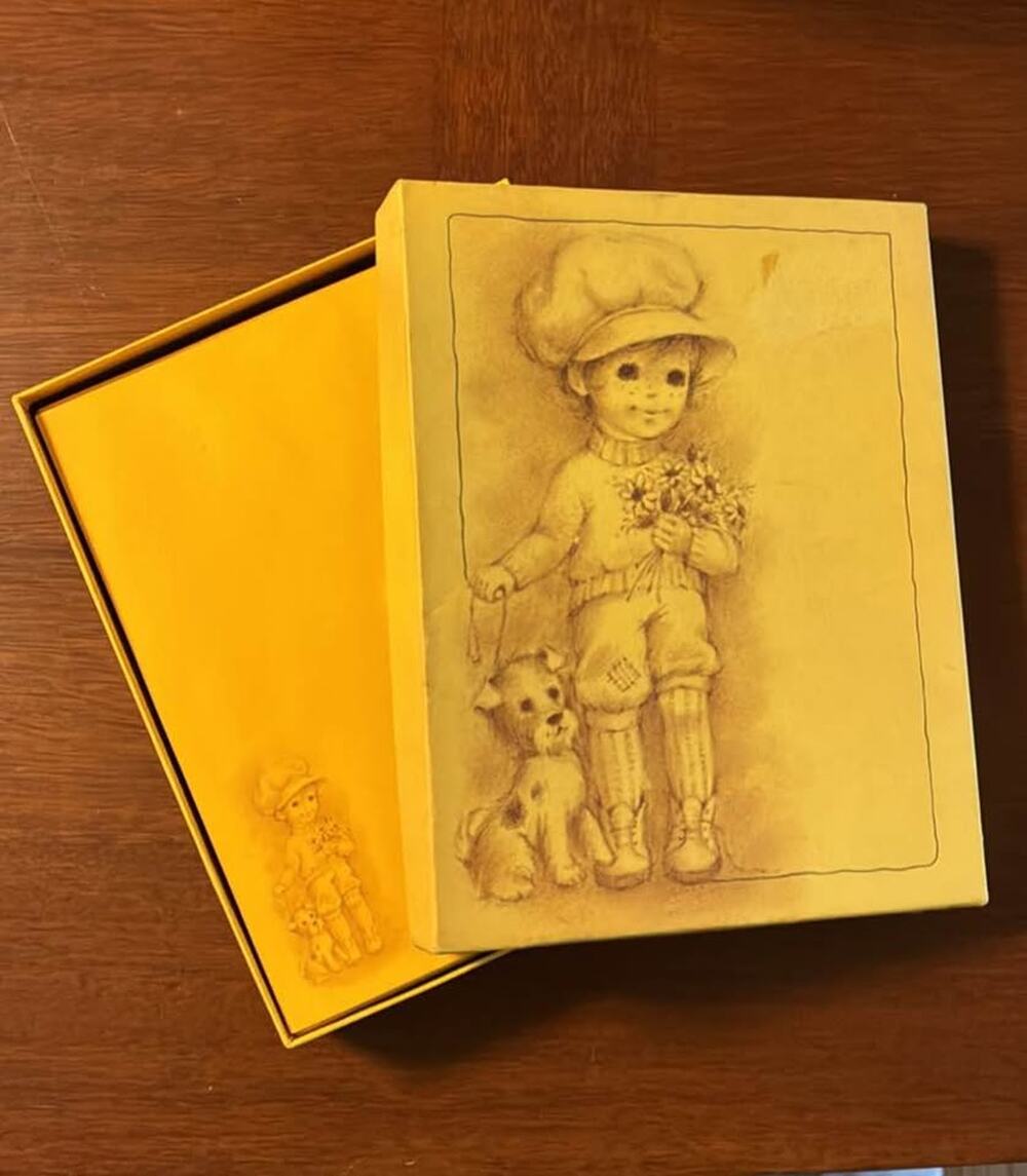 Copied - Vintage MCM Rust Craft Innocents Stationery by Brownie